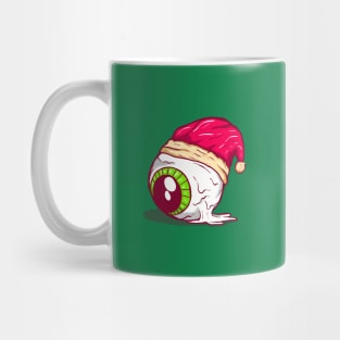 Spooky Eye Ball with santa hat Mug